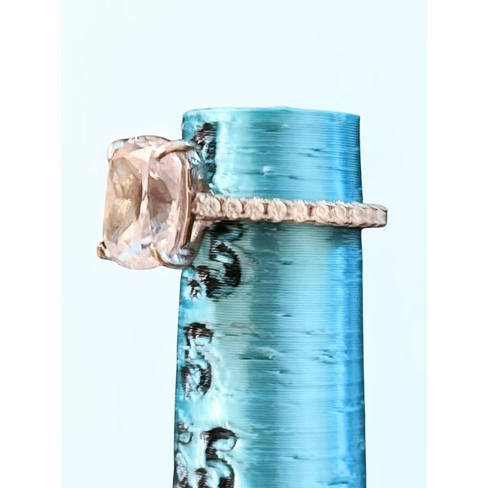 Cushion Cut Cocktail Ring Size 4.5 With Hidden Ruby